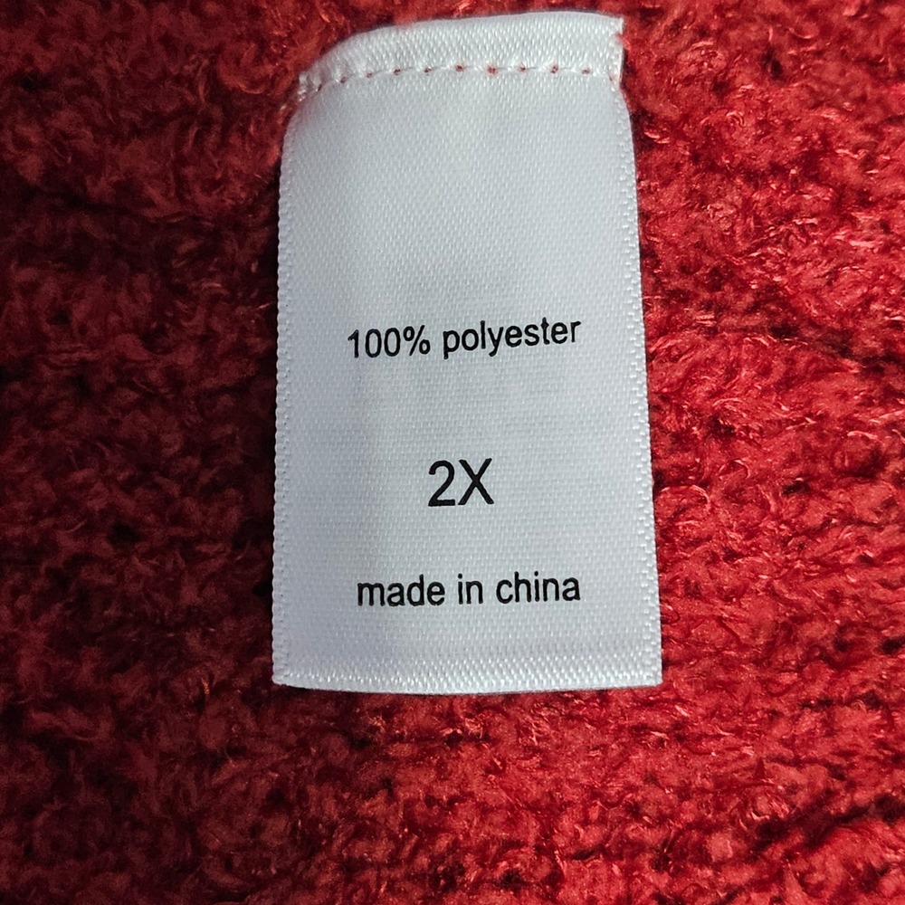 Maurice's Cozy Cable‎ Knit Chenille Cardigan Open Front Red Womens 2X - Picture 6 of 10